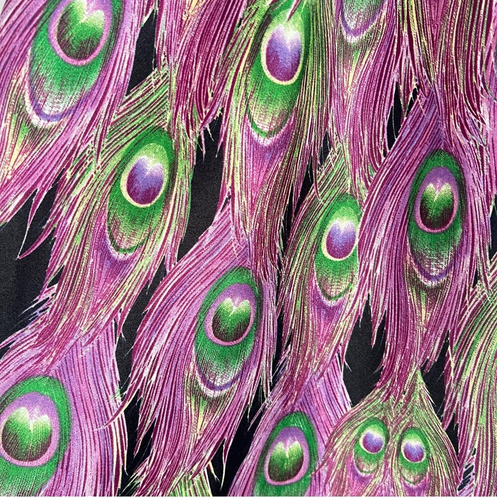 Y2K Peacock Halter Open Back Purple Multicolor Women’s Top - Picture 3 of 9